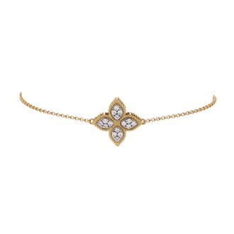 Roberto Coin Princess Flower Bracelet 18K Yellow Gold with Diamonds
