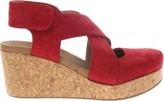 Corkys Footwear Womens Case Closed Toe Wedge Heel In Dark Red Faux