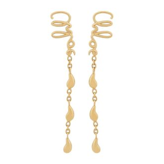 Chlo&eacute; Golden Bijoux Oorbellen met Gegraveerd Logo - Dames - Oorbellen - Geel - ONE Size - Accessoires