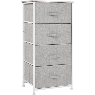 HOMCOM Cajonera C&oacute;moda Organizador Con 4 Cajones De Tela Para Dormitorio Sal&oacute;n
