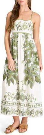 Blu Pepper Floral Empire Waist Midi Sundress in Olive at Nordstrom Rack, Size Medium