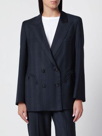 Blaz&eacute; Milano Blazer gessato doppiopetto in pura lana vergine