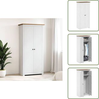vidaXL The Living Store Armadio Bianco 80x50x171,5 cm Legno Massello Pino Panama Range - Guardaroba