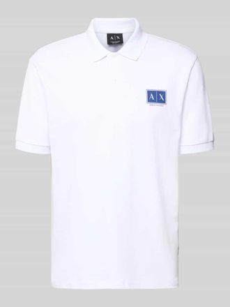 A|X Armani Exchange Regular Fit Poloshirt mit Knopfleiste in Weiss, Gr&ouml;&szlig;e XXL