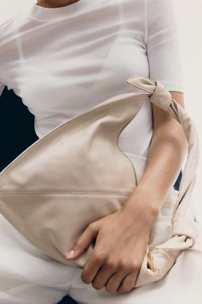 H&M Scarf-look Shoulder Bag in Light Beige at Nordstrom