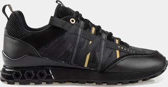 Cruyff Mens Fearia Hex-Tech Trainers in Black Gold Nylon - Size UK 10