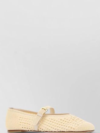 Stuart Weitzman crochet leora ballerinas round toe flat