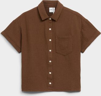 Twik Womens Short-sleeve organic cotton gauze shirt