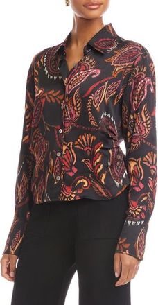 Fifteen Twenty Tawnie Print Side Pleat Shirt in Paisley at Nordstrom, Size X-Small