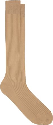 Oliver Brown Long Pantherella Cotton Socks - Light Khaki