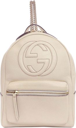 Gucci Soho White Leather Backpack (Pre-Owned)