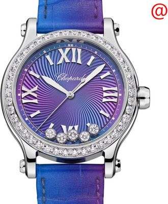 Chopard Happy Sport Automatic Chronometer Diamond Purple Dial Ladies Watch 278608 3006