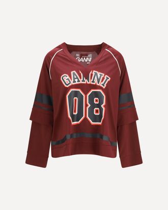 Ganni Cocora double-layer long-sleeve T-shirt Female XS-S