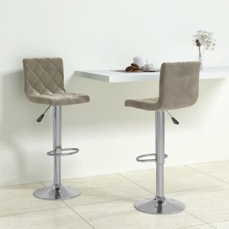 vidaXL Taburetes De Cocina 2 Unidades Terciopelo Gris Claro Vidaxl