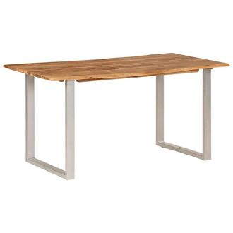 Berkfield Home Dining Table 154x80x76 cm Solid Acacia Wood in Brown | Size: 154 x 80 x 76 cm