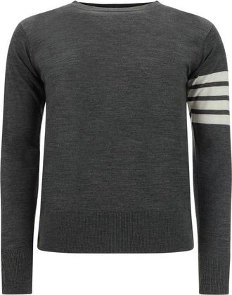 Thom Browne Gray Fleece Wool Mens Sweatshirt