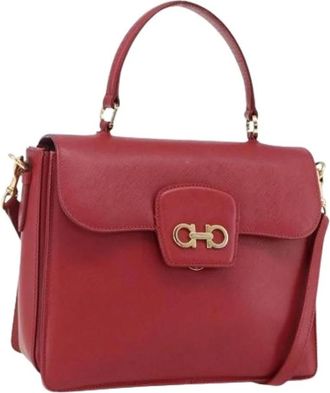 Ferragamo Pre-owned Handbags, female, Red, Size: ONE SIZE Pre-owned Leather Handbag