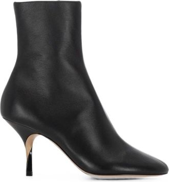 Jacquemus Collant Enkellaarsjes - Dames - Laarzen met Hak - Zwart - 38 EU - Nylon - Schoenen