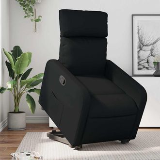 vidaXL Sill&oacute;n Reclinable Elevable Cuero Artificial Negro Vidaxl