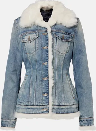 Dolce & Gabbana Shearling-trimmed denim jacket
