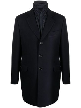 Fay layered single-breasted coat - Blue