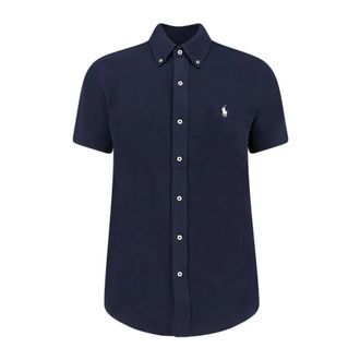 Polo Ralph Lauren Buttoned Polo Shirt - Heren - Korte mouwen Overhemden - Blauw - S - Katoen - Overhemden