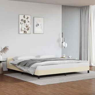 vidaXL Vidaxl - Estructura De Cama Con Cabecero Sin Colch&oacute;n Crema 200x200 Cm