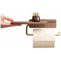 OEM Portarrollos De Papel Higi&eacute;nico De Madera Con Estante - Montaje En Pared - Perforaci&oacute;n O Pegado - Accesorios De Ba&ntilde;o Y Cocina - Color Madera - Crezuo
