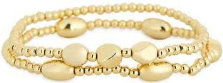 Nordstrom Rack 2-Pack Demi Fine Beaded Bracelets in Gold at Nordstrom Rack