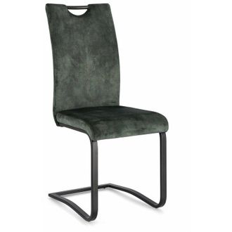BIZZOTTO Sedia Kenneth con gambe in acciaio verniciato a polvere epossidica, per arredo interno 42 x 56 x h 102 cm -Verde Scuro / Confezione da 4 pezzi