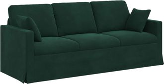 vidaXL Sof&aacute; Verde Oscuro 198 X 78 X 80 Cm Terciopelo Vidaxl