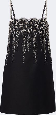 Valentino Abito corto in Crepe Couture con cristalli