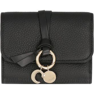 Chlo&eacute; Alphabet Leather Tri-fold Wallet - female - Chlo&eacute; - Wallets & Cardholders - Black - ONE SIZE - Accessories
