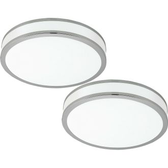 Loops 2 PACK Wall Flush Ceiling Light Colour White Shade White Chrome Plastic LED 24W