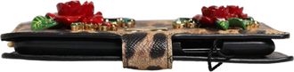 Dolce & Gabbana Flip Cover Brown Leopard Crystal iPhone X - XS Womens Case