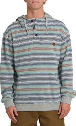 Billabong Rancho Stripe Cotton Twill Hoodie in Heather Gray at Nordstrom, Size Xx-Large