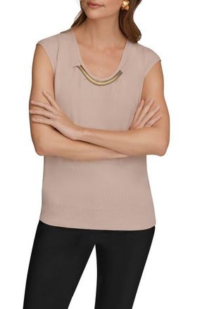 DKNY Coil Cap Sleeve Sweater in Snow Petal at Nordstrom, Size X-Small