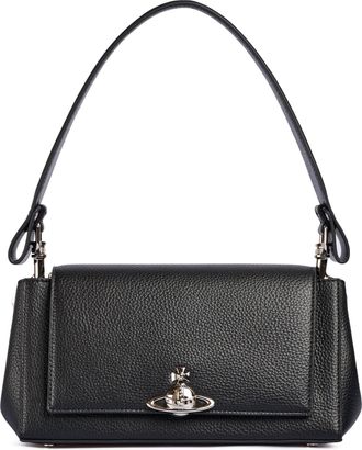 Vivienne Westwood Hazel Black Medium Flap Handbag