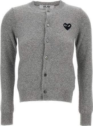 Comme Des Gar&ccedil;ons Black Black Emblem Wool Round-Neck Cardigan
