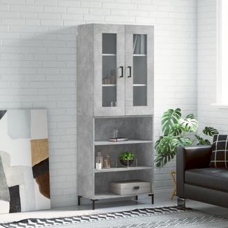Berkfield Home Highboard Concrete Grey 69.5x34x180 cm Engineered Wood