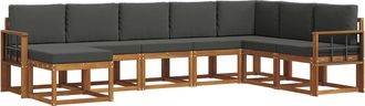 vidaXL Conjunto De Sof&aacute;s De Exterior 8 Uds. Natural Y Antracita Vidaxl