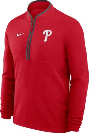 Nike Philadelphia Phillies Victory Nike Mens Dri-FIT MLB 1/2-Zip Long-Sleeve Top in Red | 0343167NPP-SZN