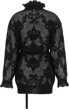 Twin-Set Jacquard Alpaca Blend Sweater - Black