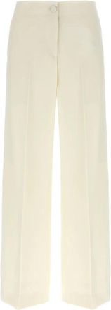 Brioni Camilla Pants - Dames - Wijde Broeken - Beige - M - Wol - Broeken