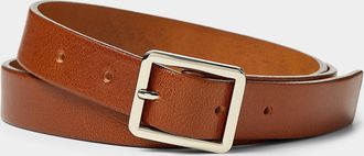 Simons Womens Square-buckle leather belt