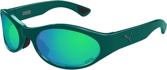 Puma PU0520S 003 Mens Sunglasses Green Size 61 - Free RX Lenses - Free RX Lenses