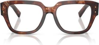 Dolce & Gabbana 54mm Square Optical Glasses in Red Havana at Nordstrom