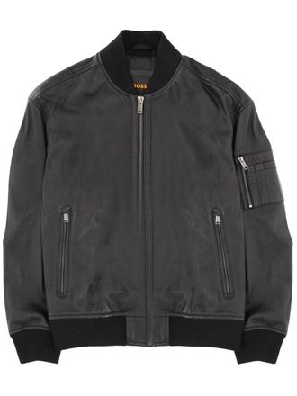 BOSS Jakri Black Lamb Leather Jacket