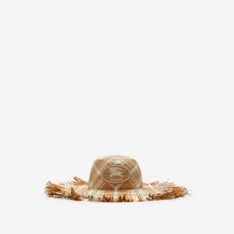 Burberry Knight Stamp Raffia-effect Sun Hat