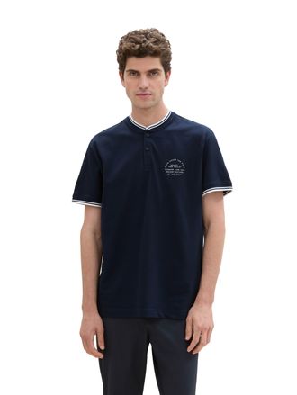 Tom Tailor Poloshirt TOM TAILOR, Herren, Gr. S, blau (sky captain blau), Jersey, Obermaterial: 95% Baumwolle, 5% Elasthan, unifarben, regular fit taillenbedeckt,